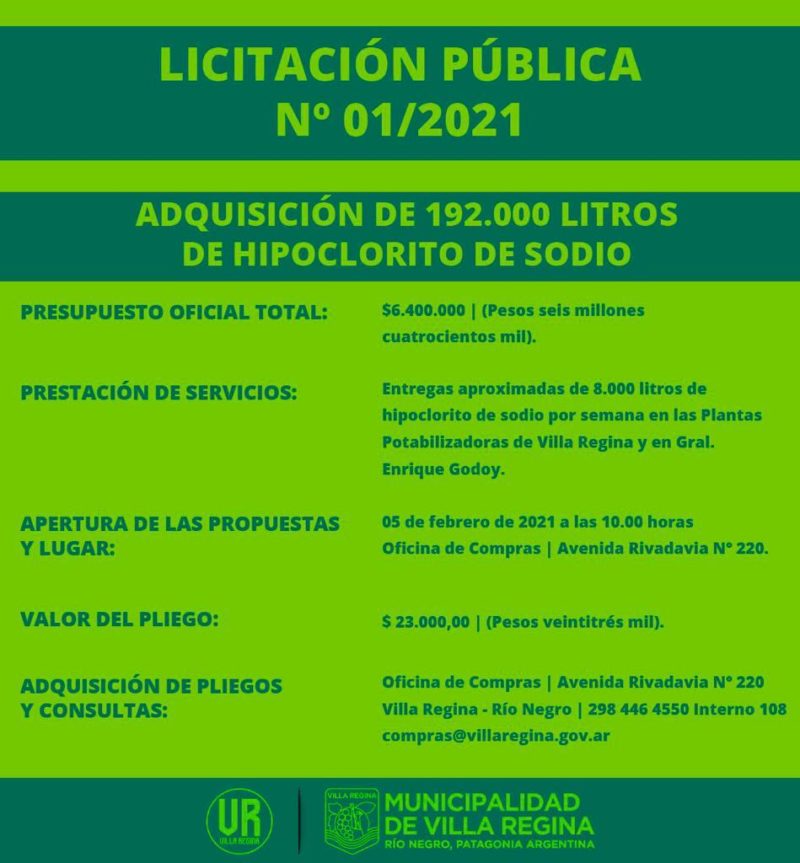 Licitación pública Nº 01/2021